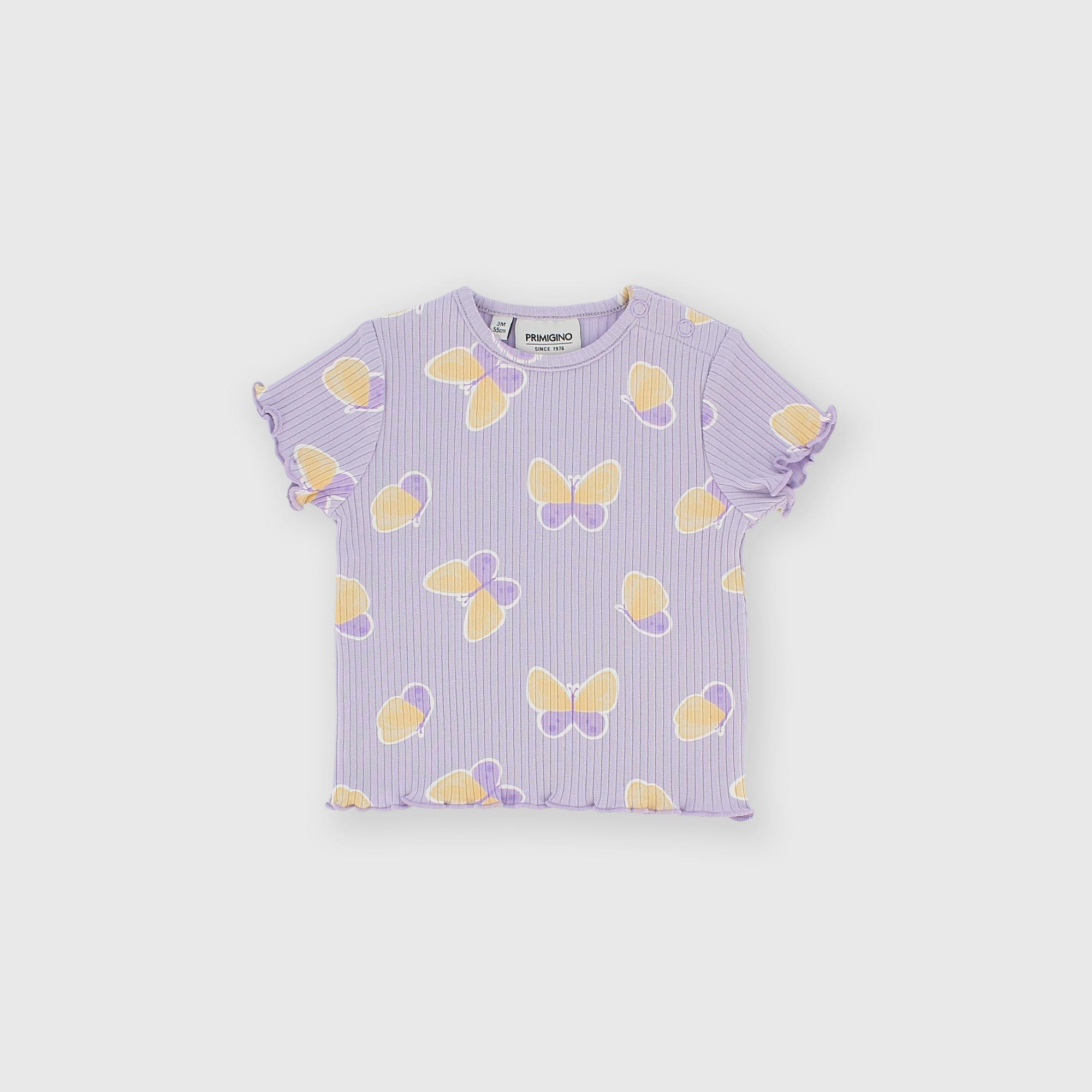 T-shirt en côtelé pour fillette violet