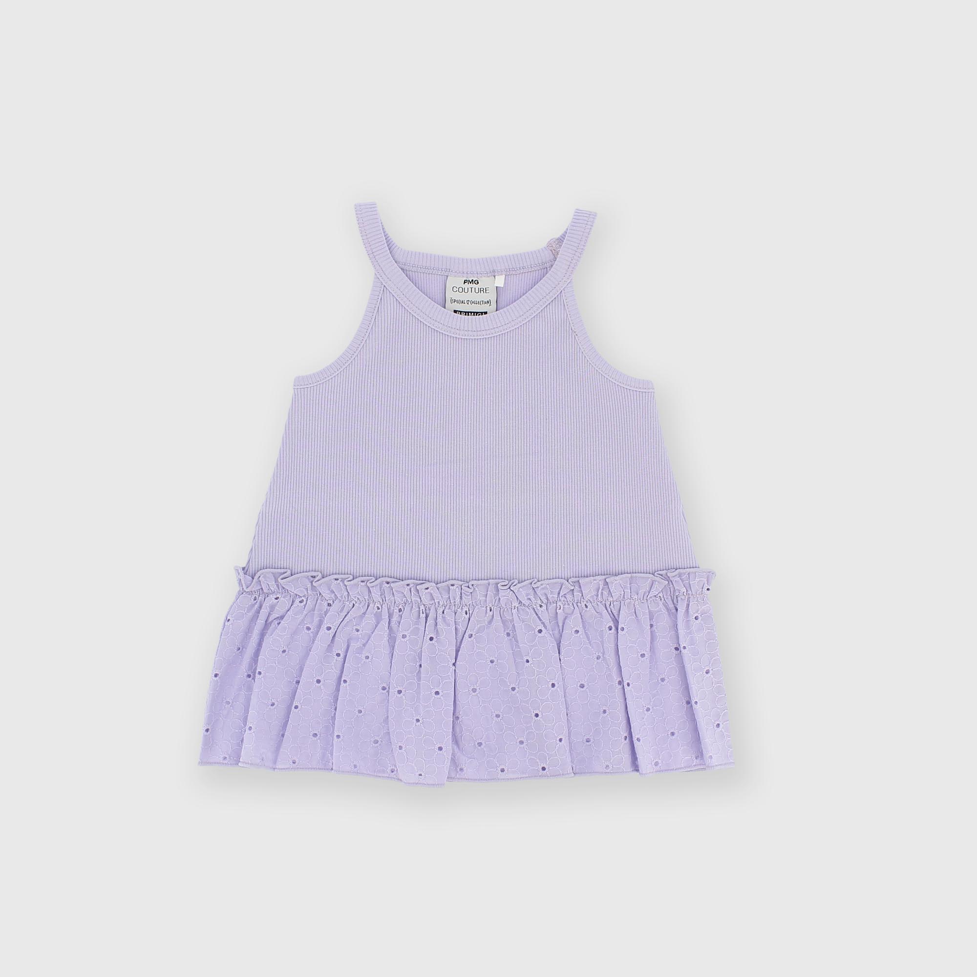 Maillot en côtelé pour fillette violet
