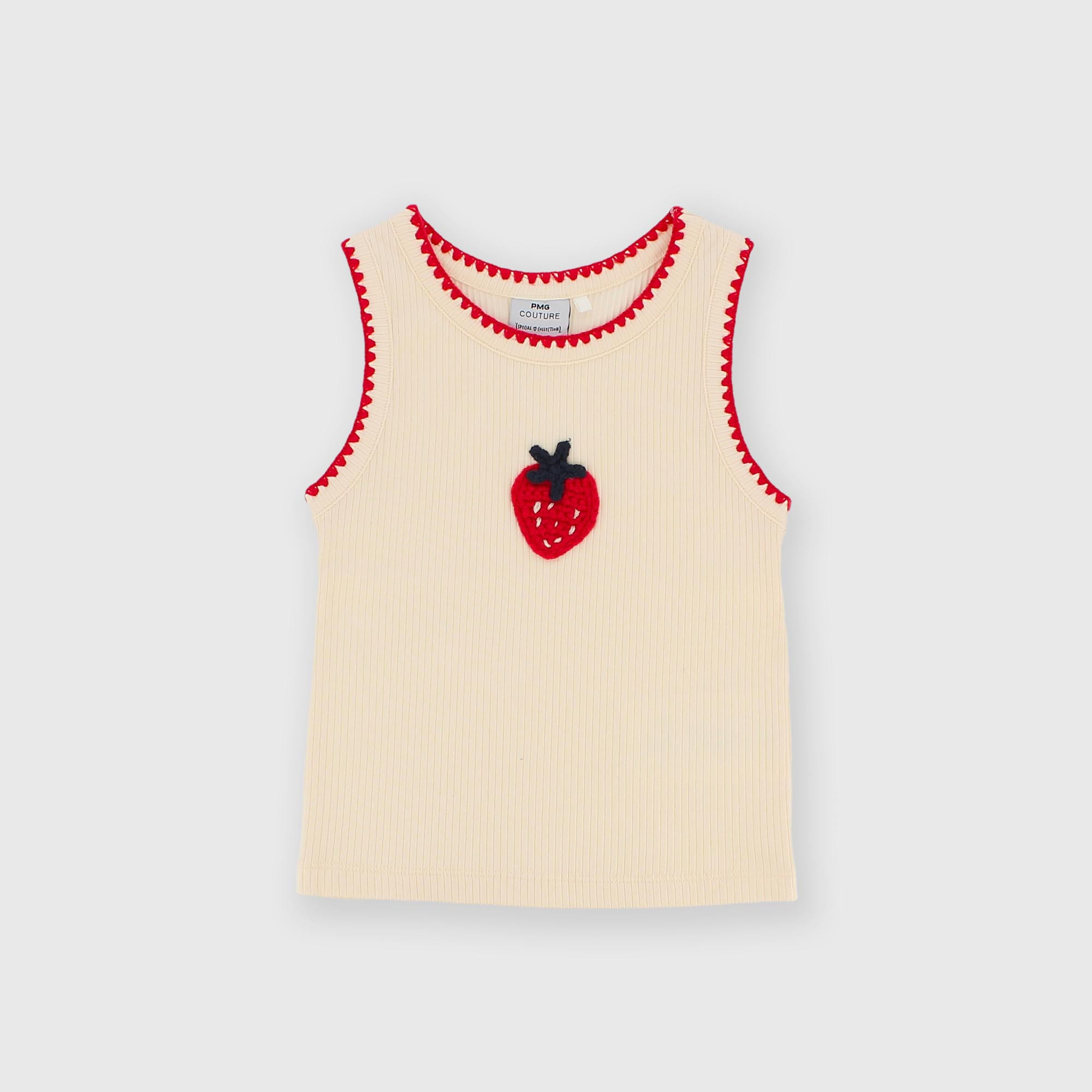 Camiseta de tirantes de pana para niña blanco