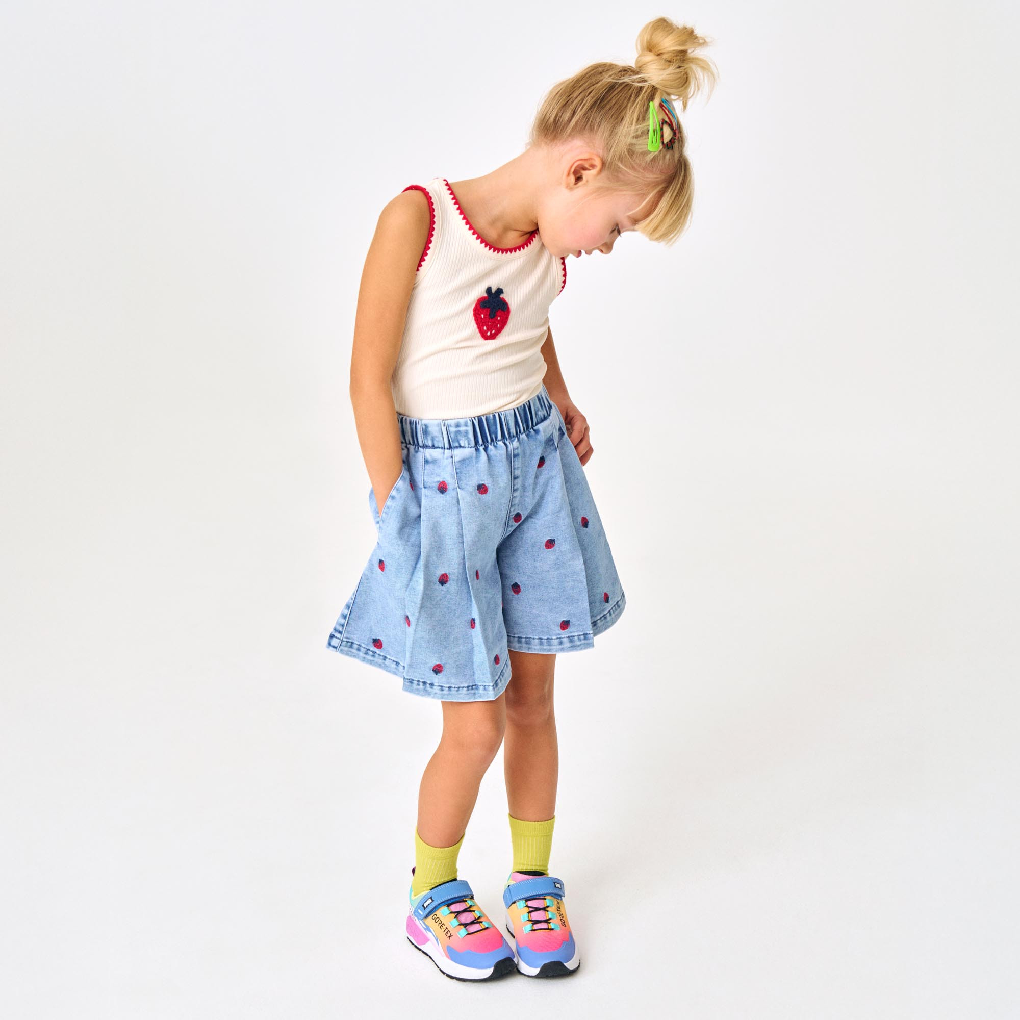 Rib singlet for girl white