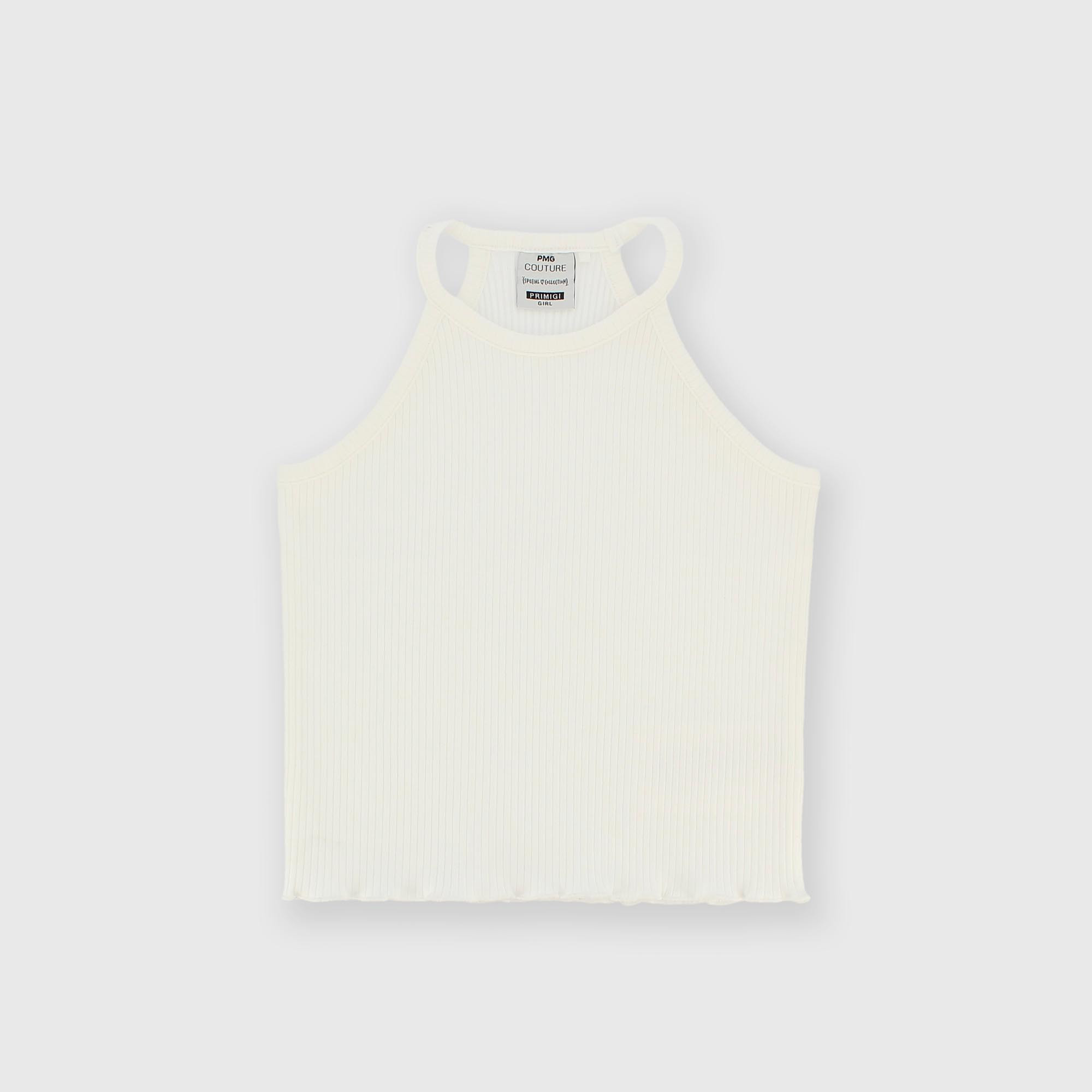 Camiseta de tirantes de pana para niña blanco