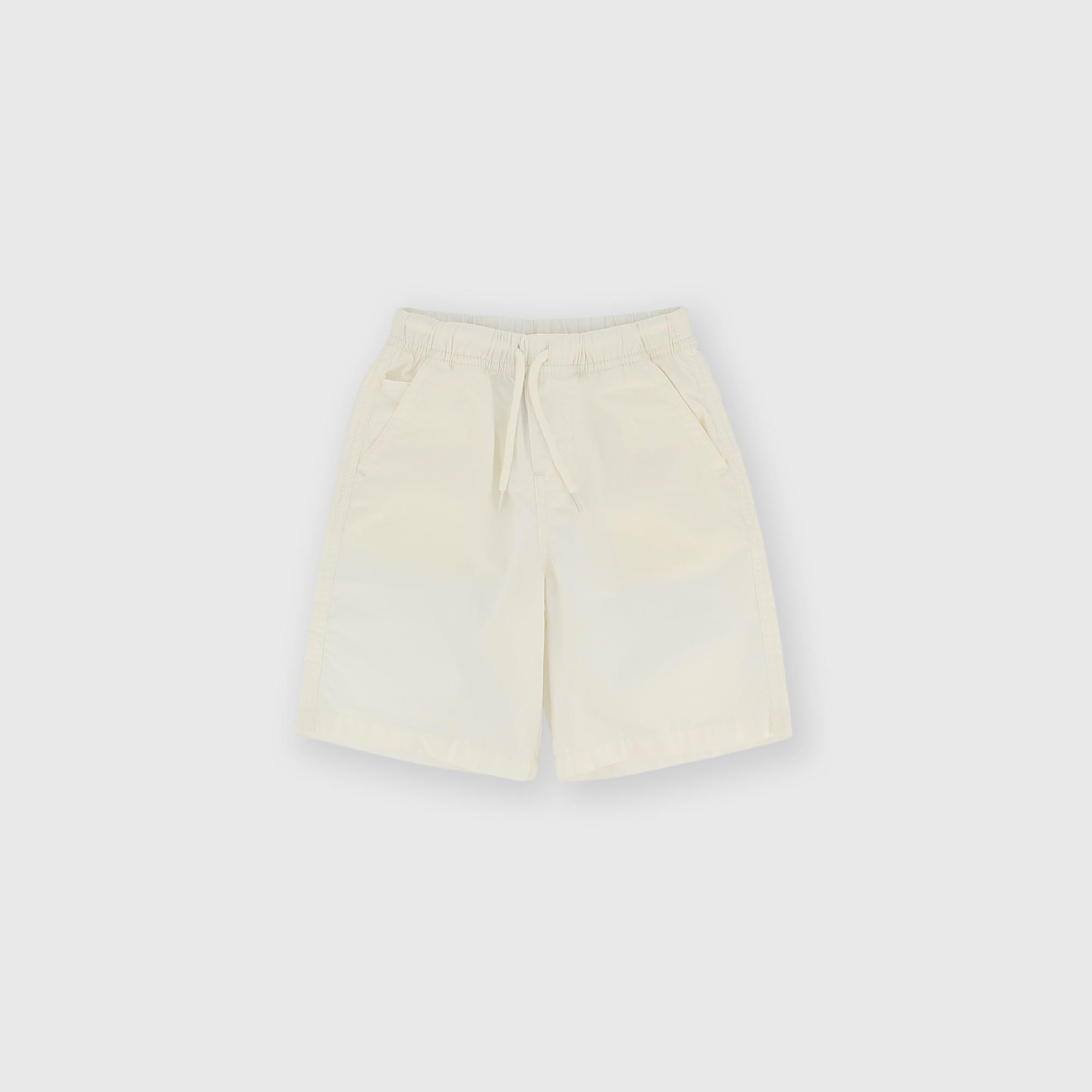 Bermuda de popelina para niño blanco