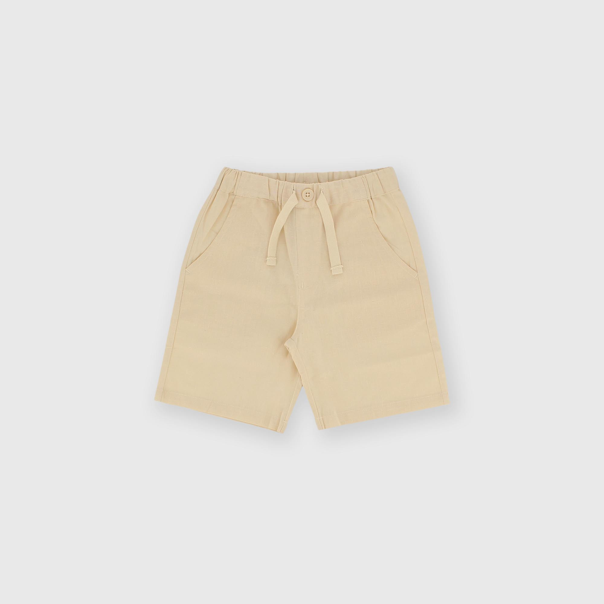 Bermuda de algodón para niño beige