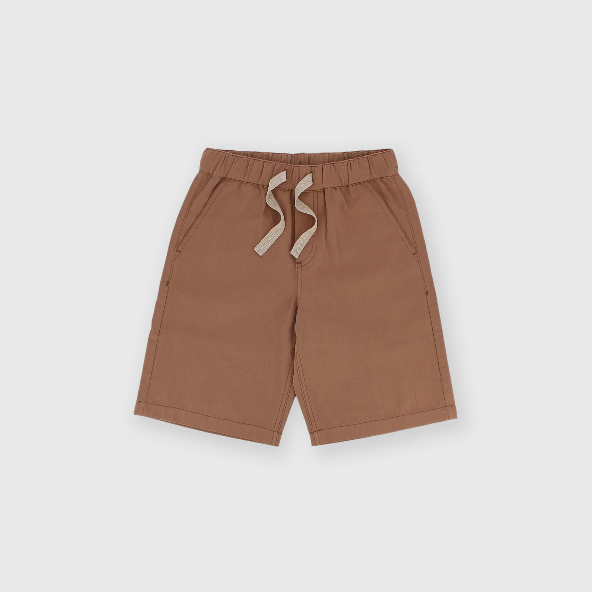 Bermuda de algodón para niño marrón