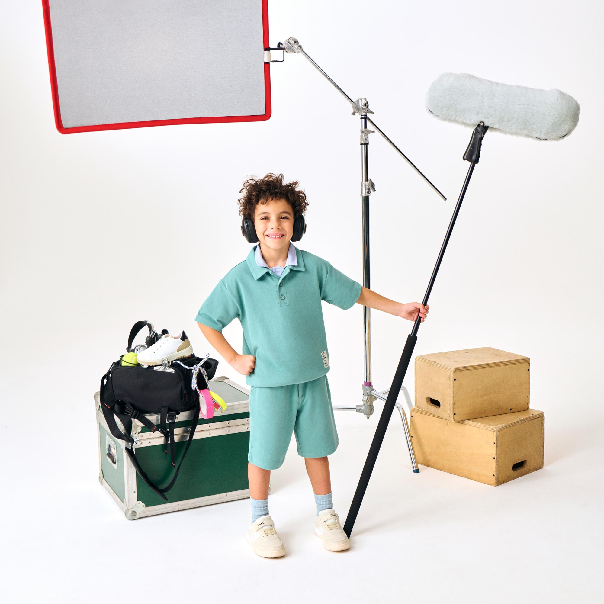 Bermuda in cotone piquet da bambino verde