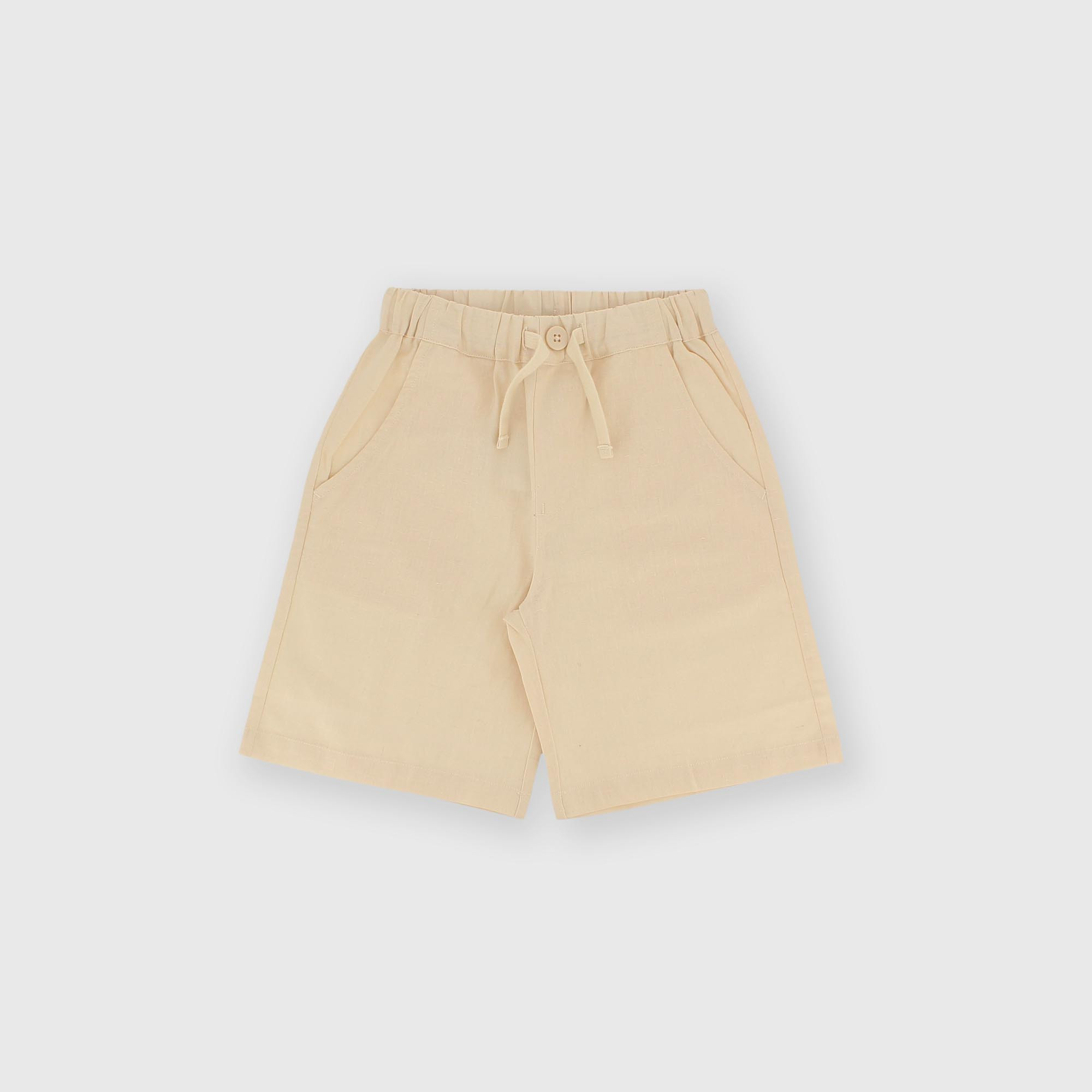 Bermuda de algodón para niño beige