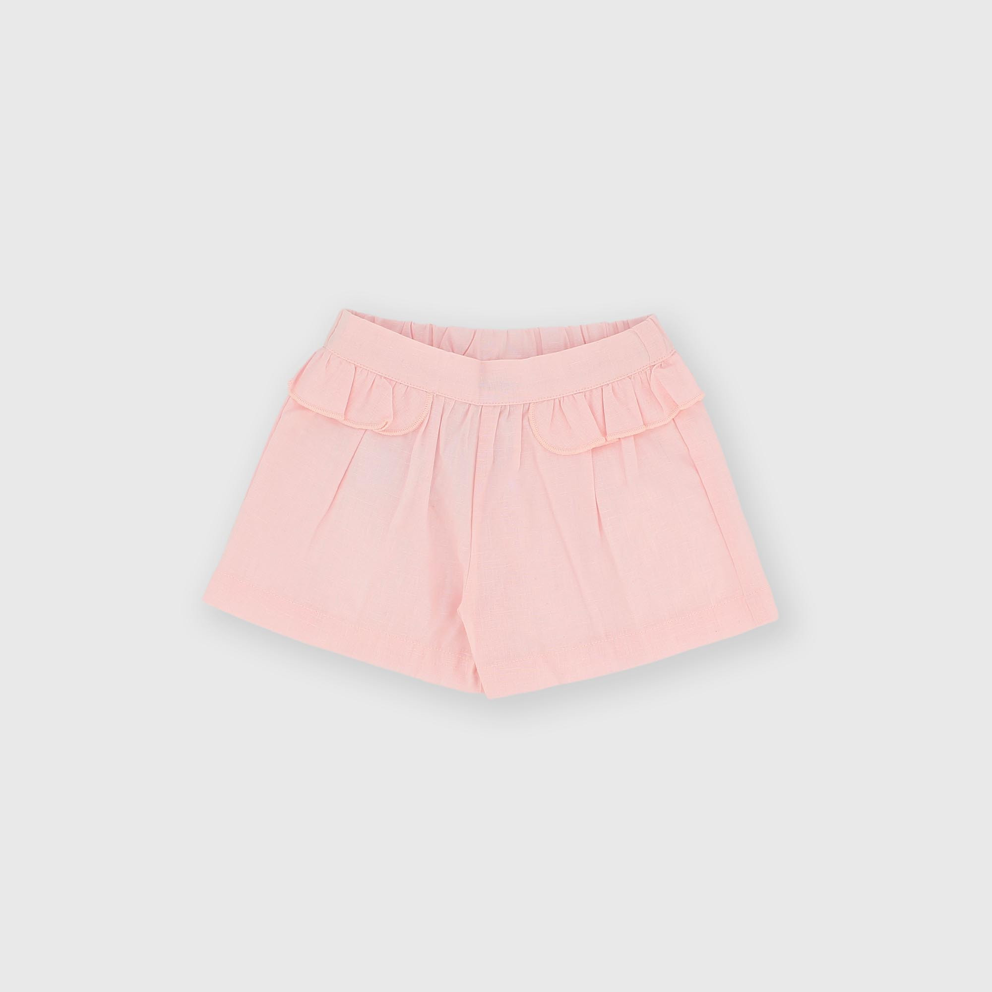Short en coton pour fillette rose