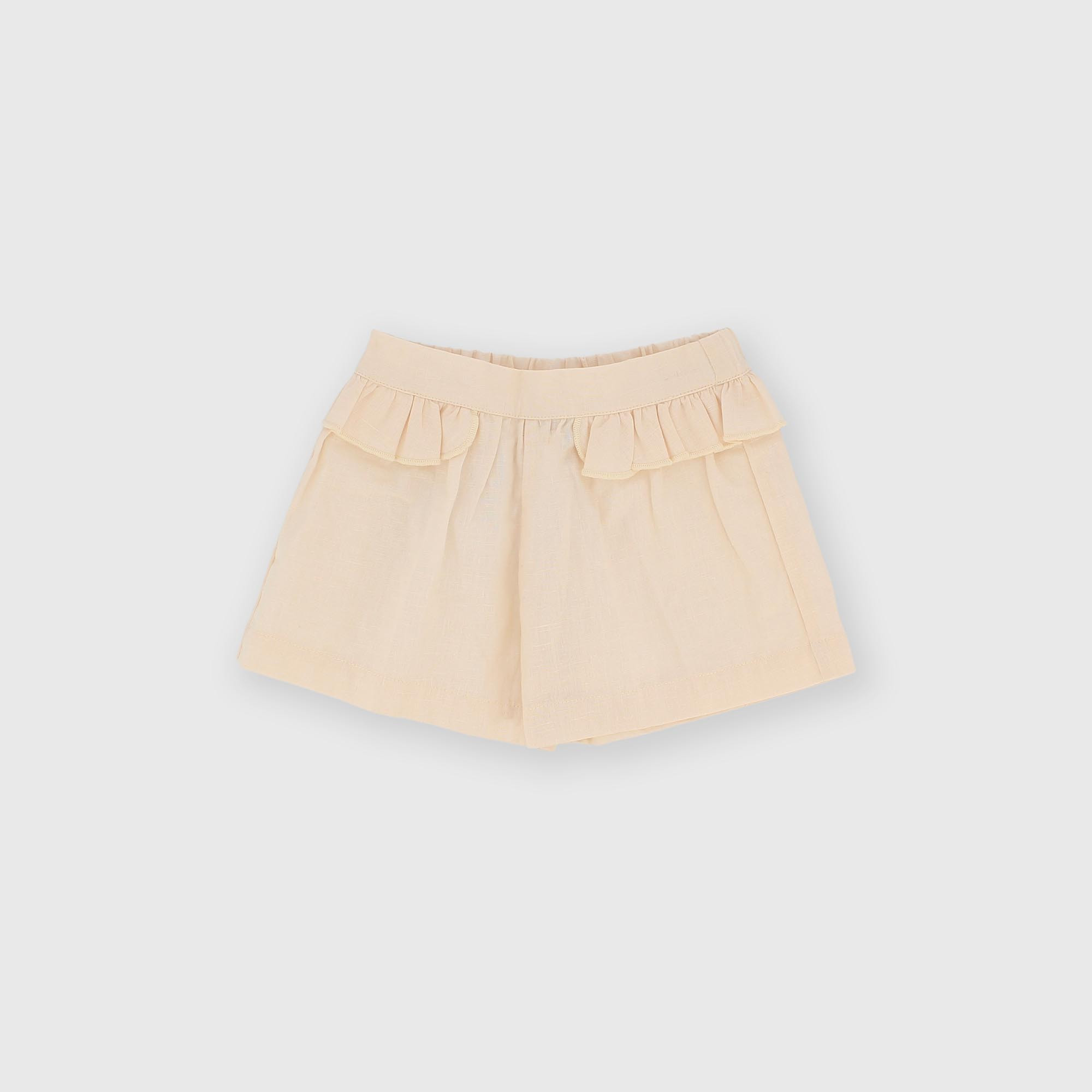 Short en coton pour fillette rose