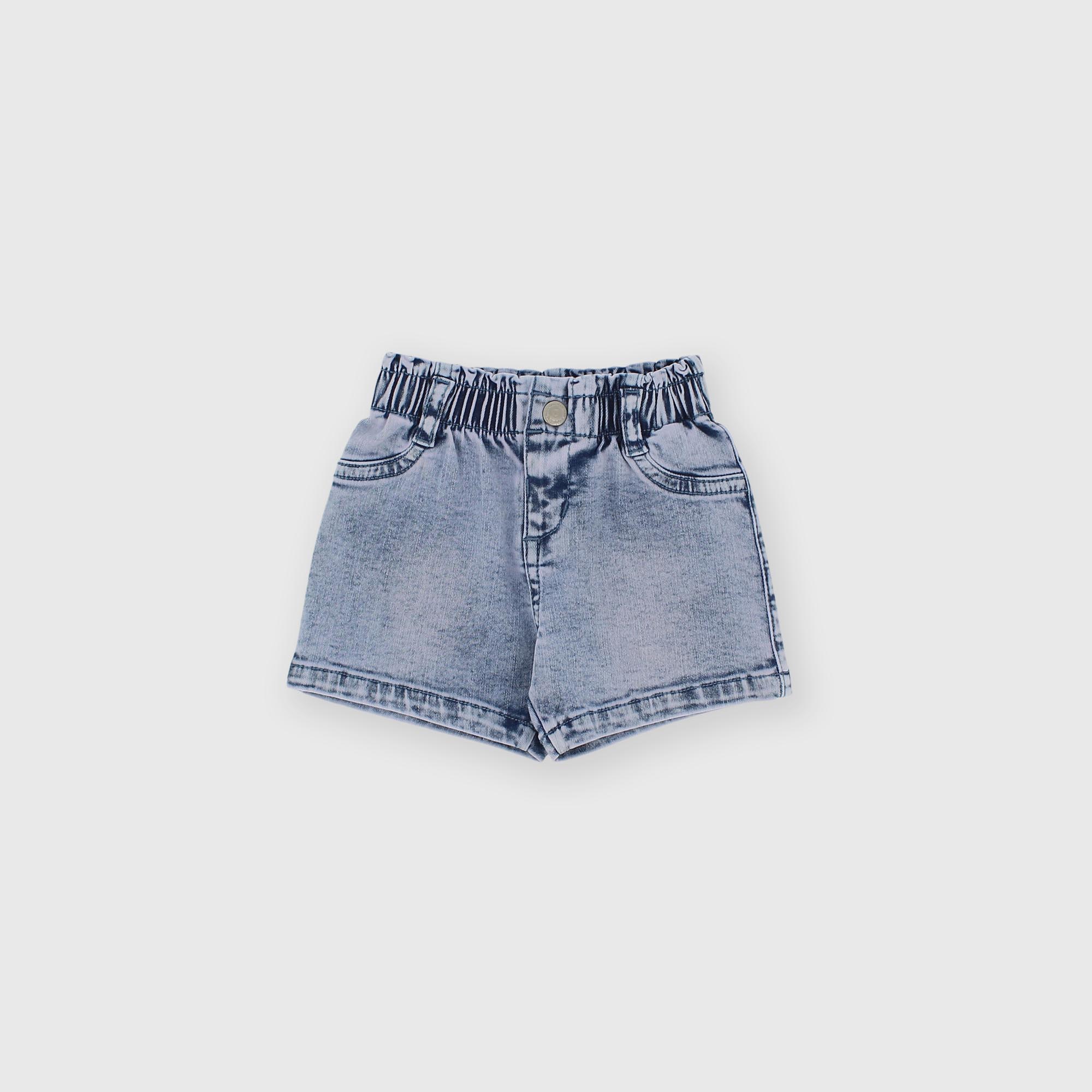 Short en jeans pour fillette bleu