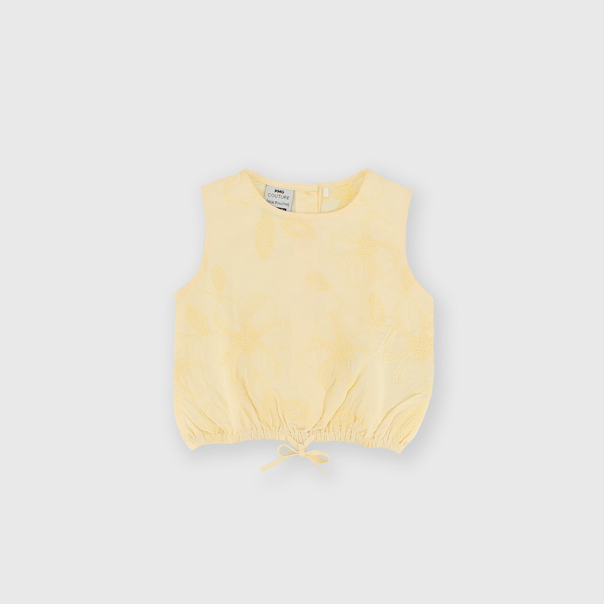 Рубашка с коротким рукавом для девочки жёлтая