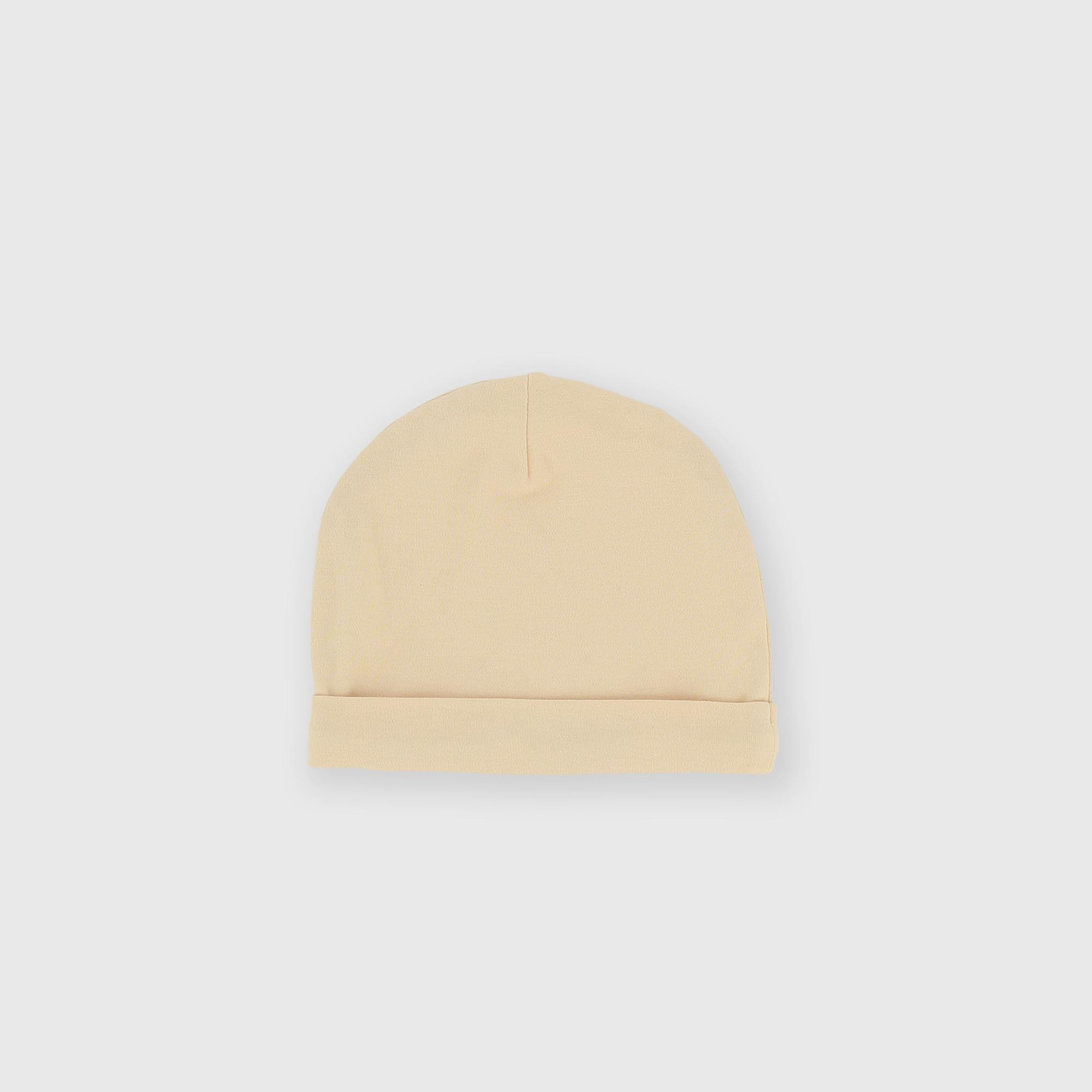 Cotton interlock hat for boy beige