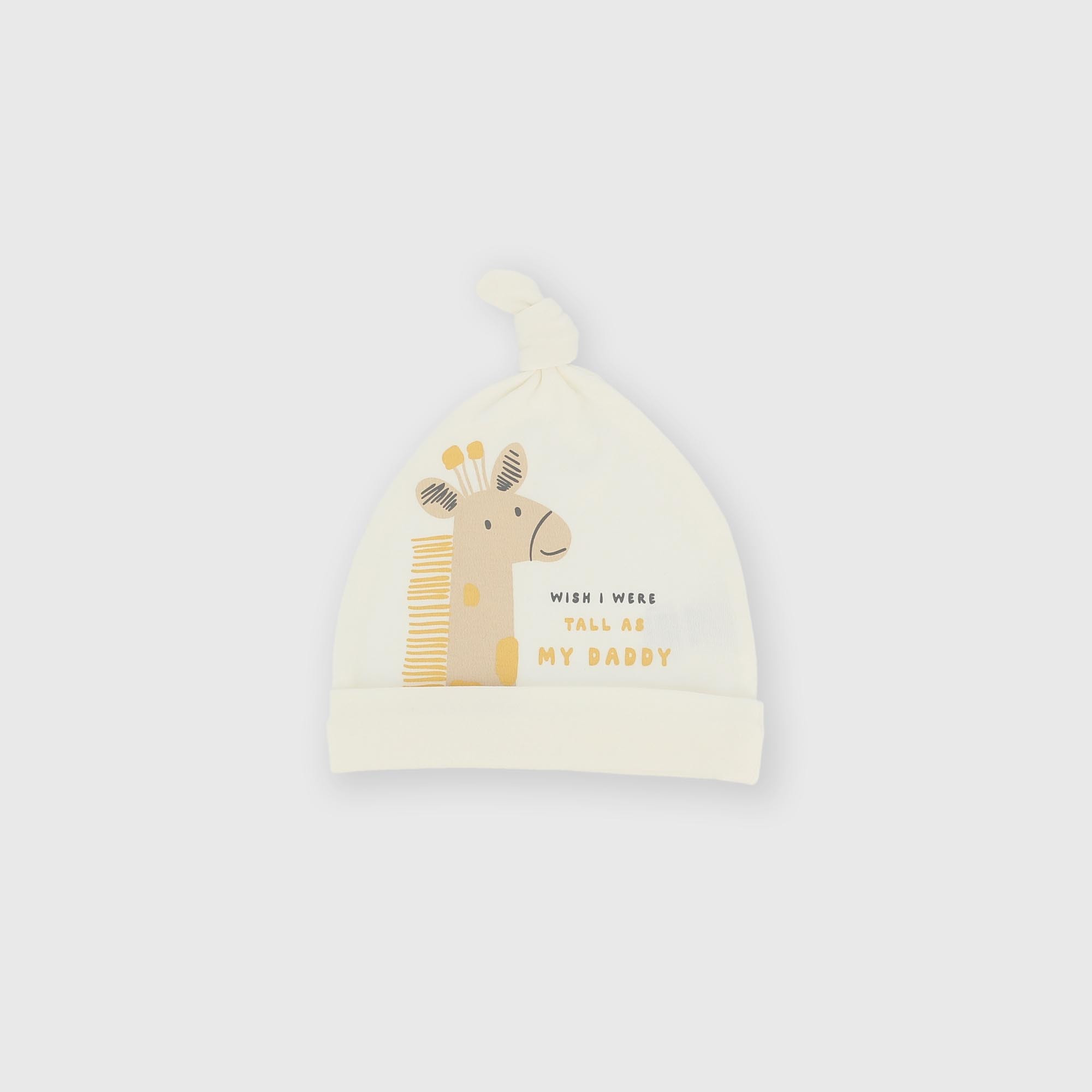 Cotton interlock hat for boy white