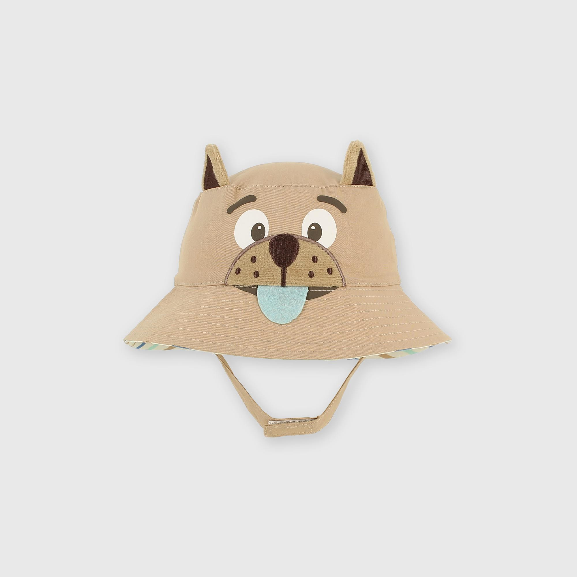 Хлопковая шапка для мальчика бежевая