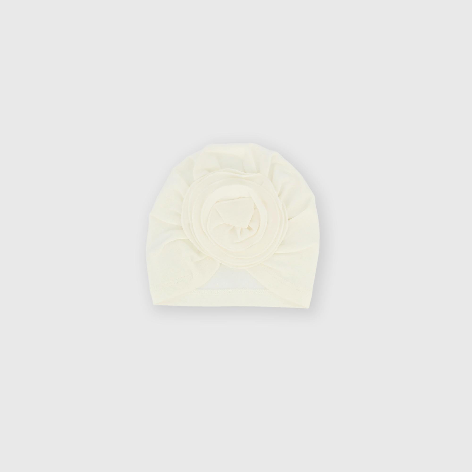 Chapeau en coton interlock pour fillette blanc