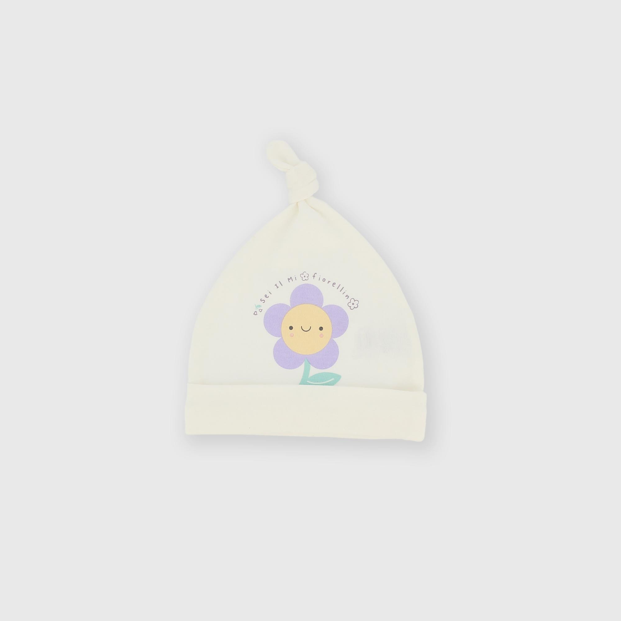 Chapeau en coton interlock pour fillette blanc