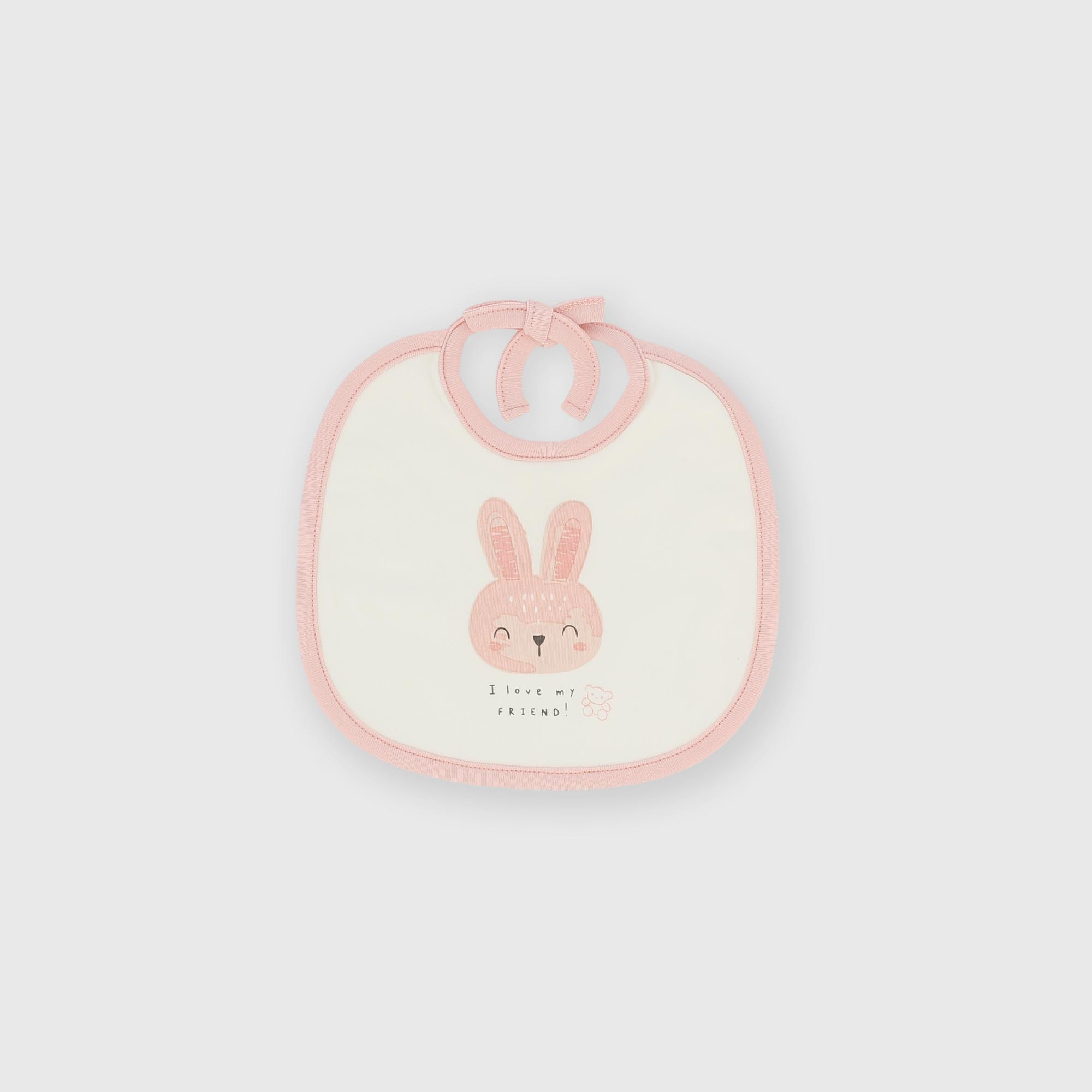 Bavette en coton interlock pour fillette blanc