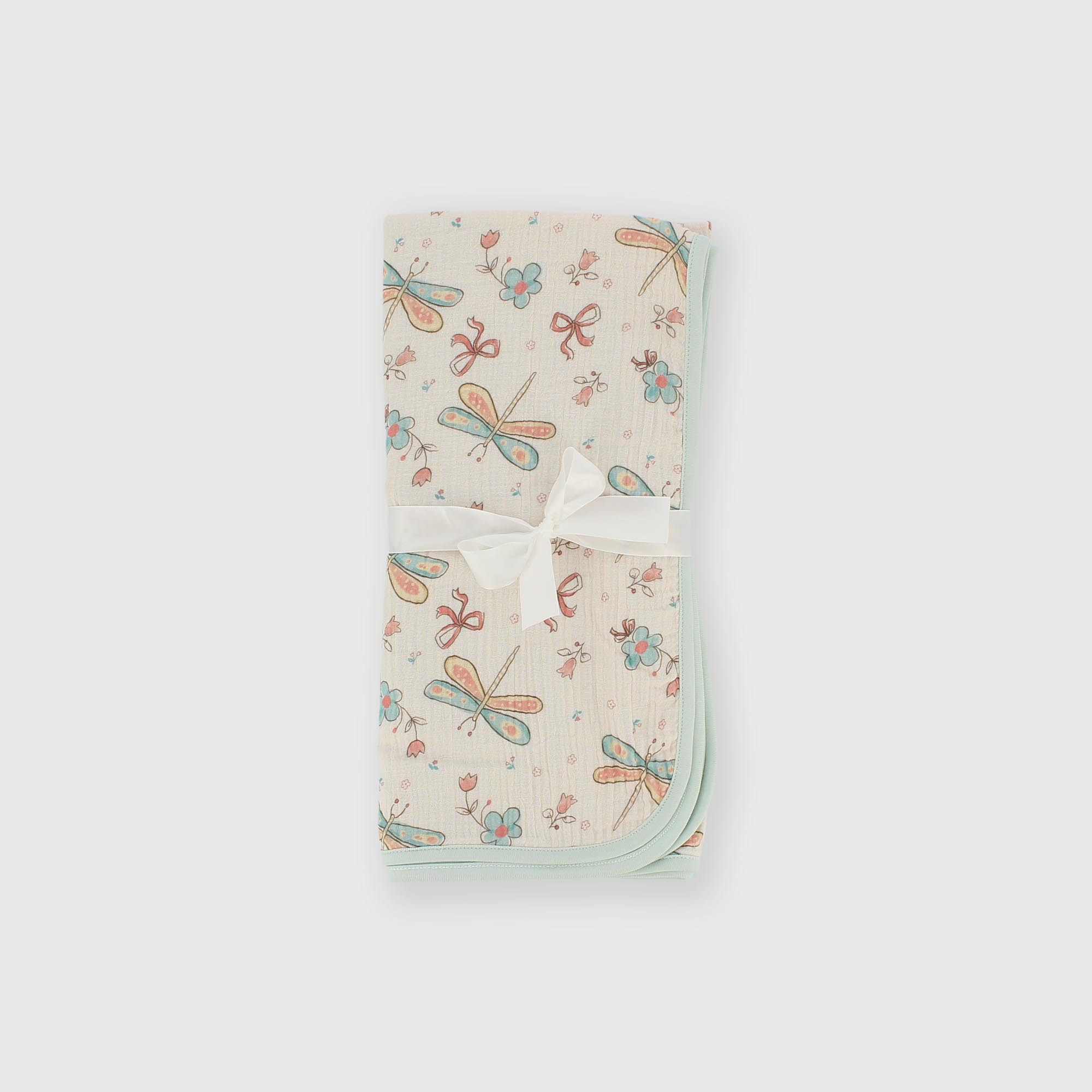 Couverture en coton interlock pour fillette rose