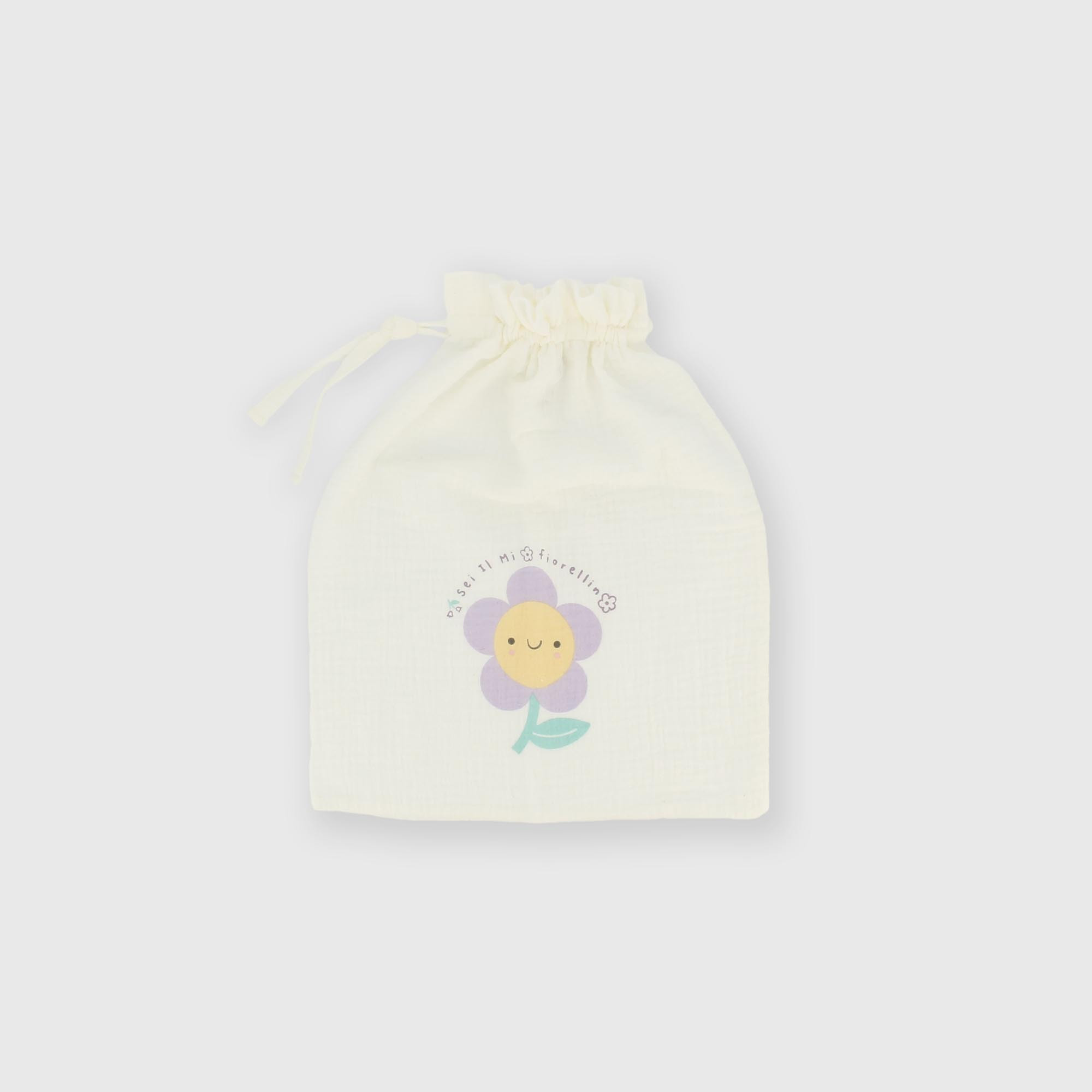 Sac pour nouveau-né en coton pour fillette blanc