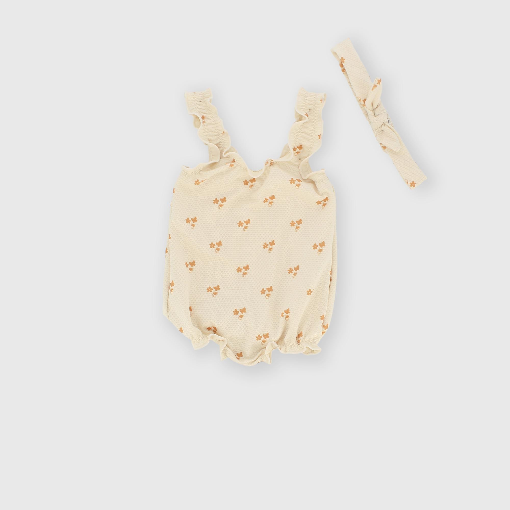 Maillot de bain une pièce pour fillette beige