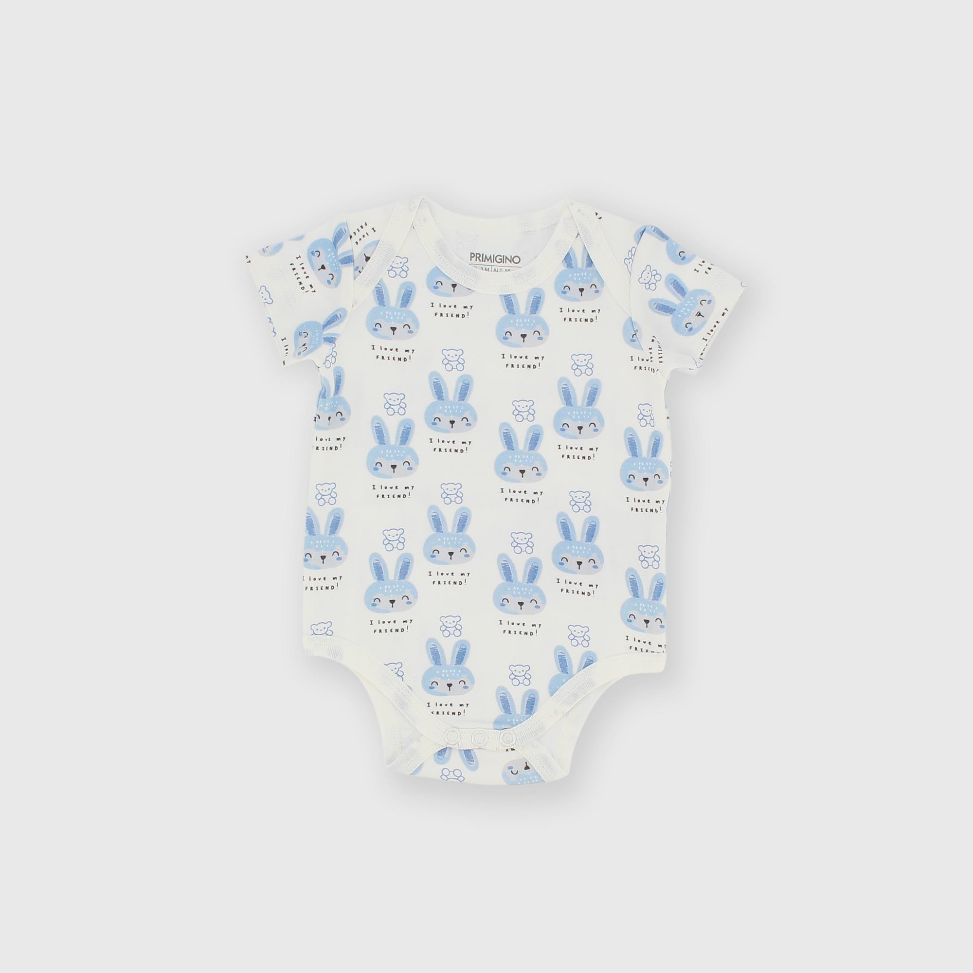 Боди с коротким рукавом из хлопка интерлок для мальчика белое