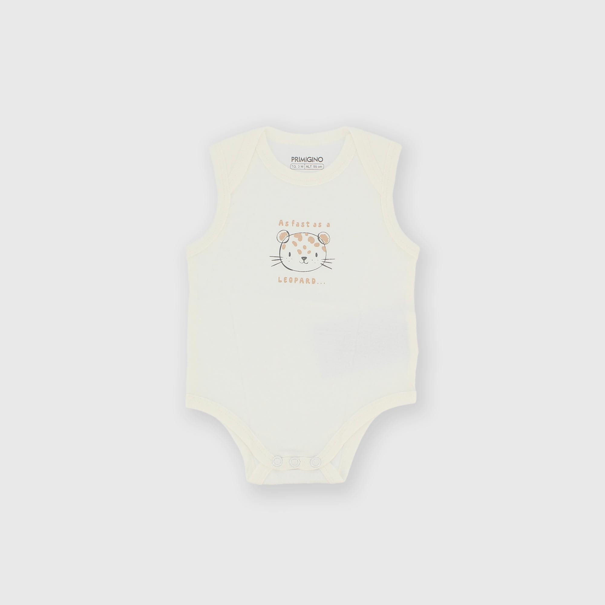 Боди без рукавов из рибаны для мальчика белое