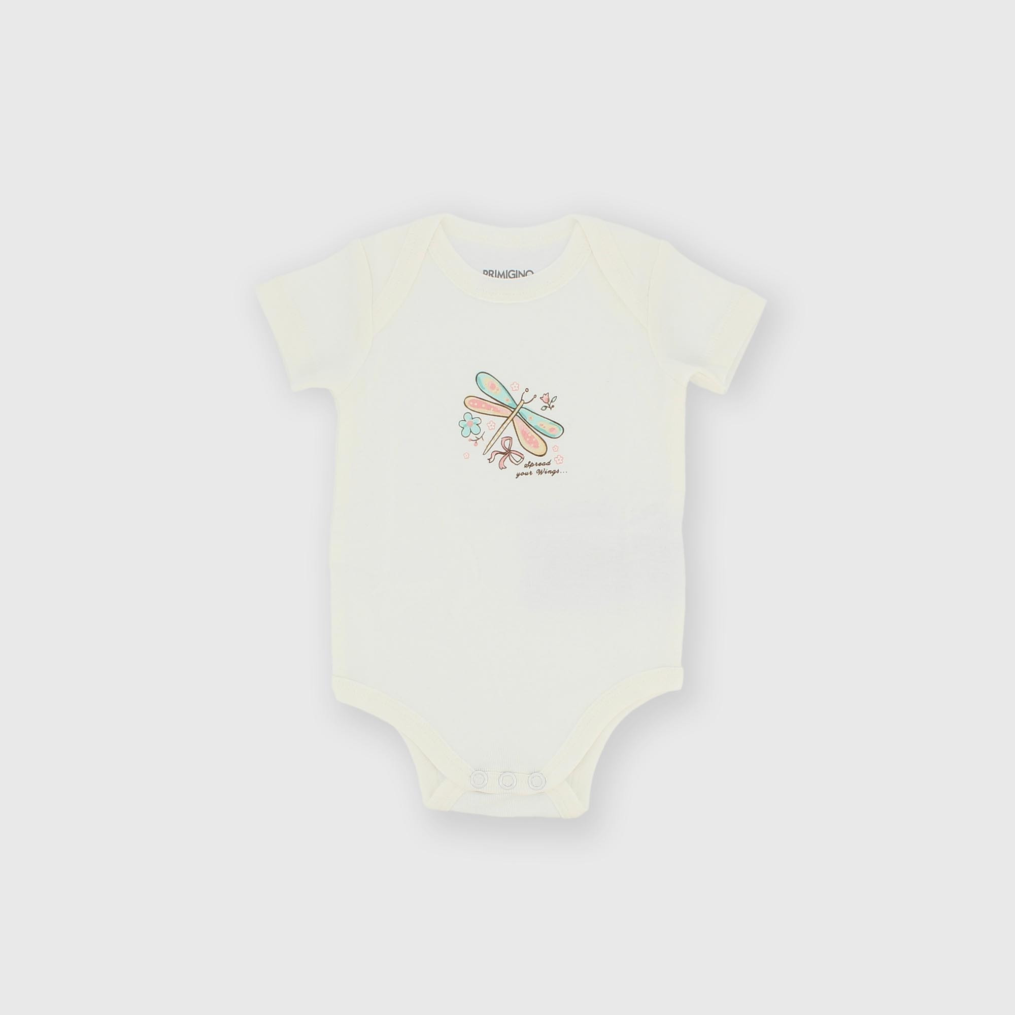 Body à manches courtes en côtelé pour fillette blanc