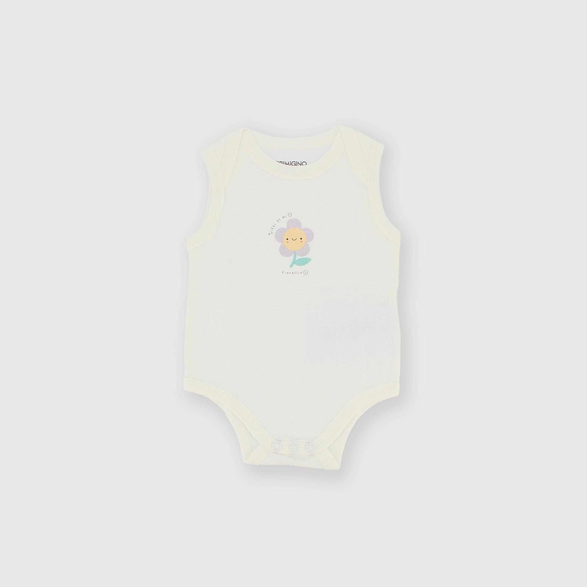 Body sans manches en côtelé pour fillette blanc