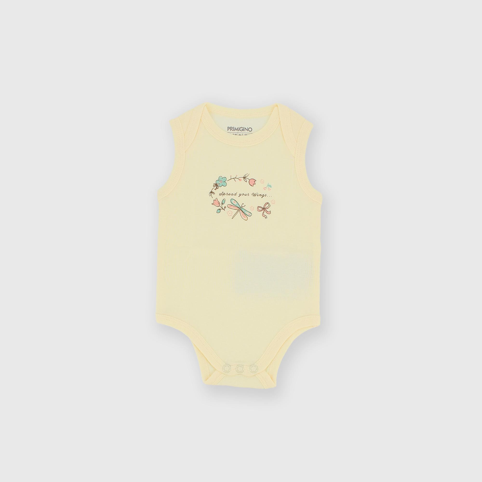 Body sans manches en côtelé pour fillette beige