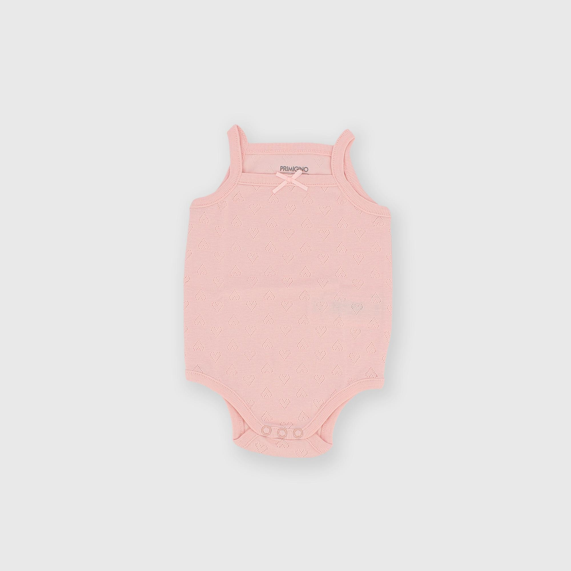 Body avec bretelles en côtelé pour fillette rose