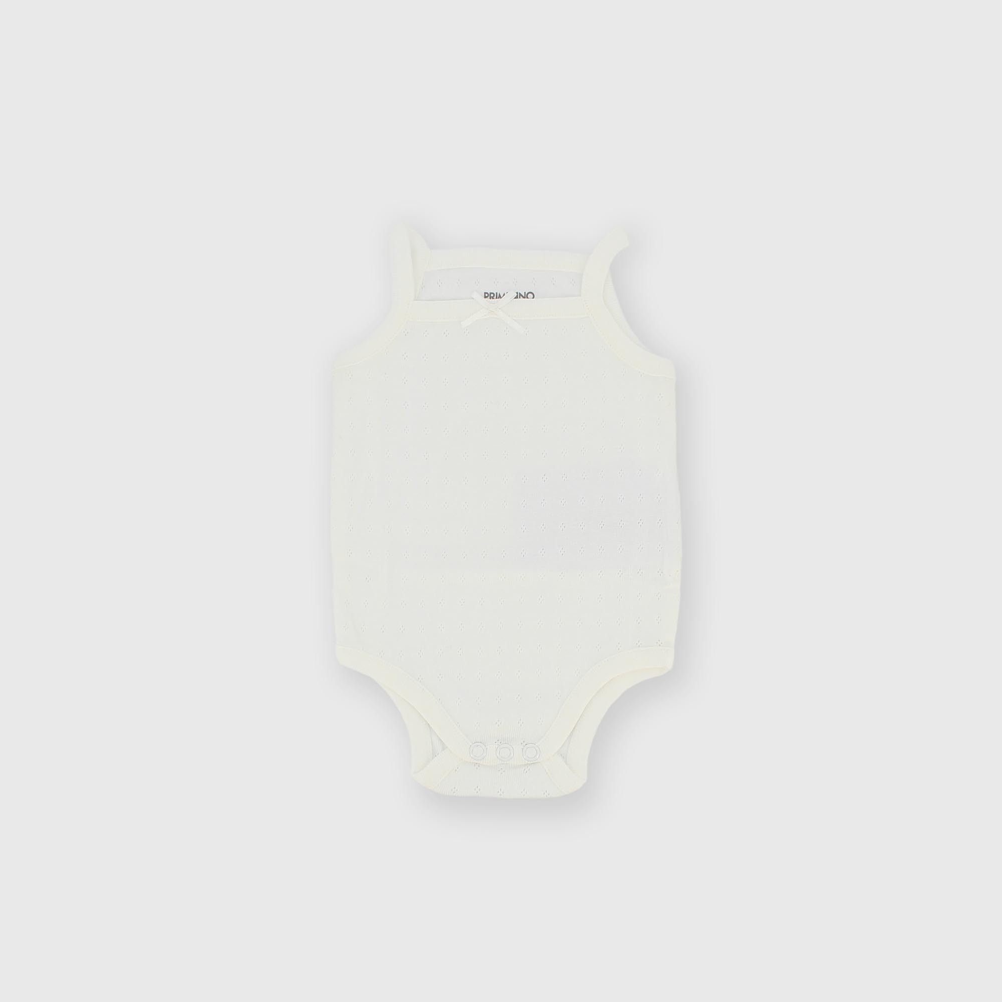 Body avec bretelles en côtelé pour fillette blanc