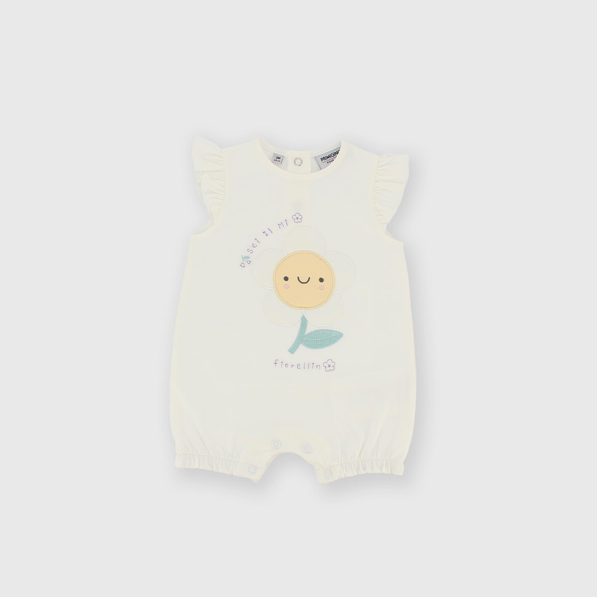 Barboteuse en jersey pour fillette blanc