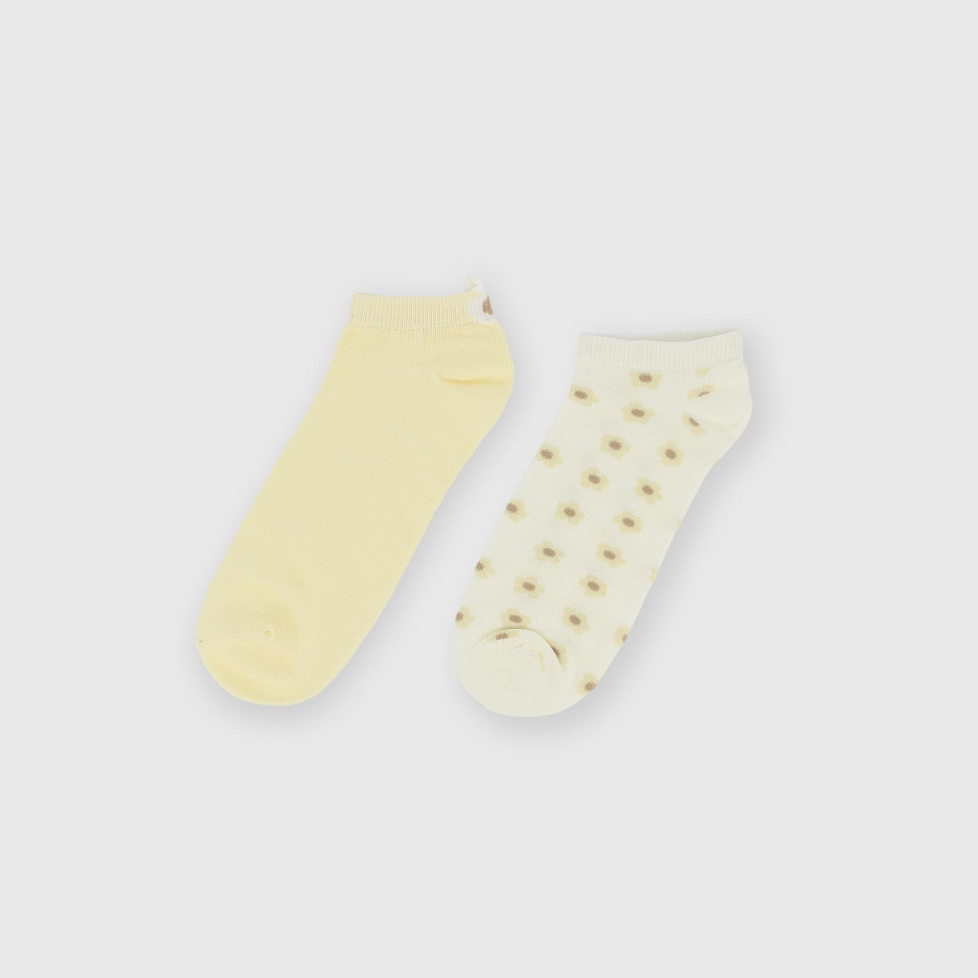 Chaussettes en coton pour fillette jaune
