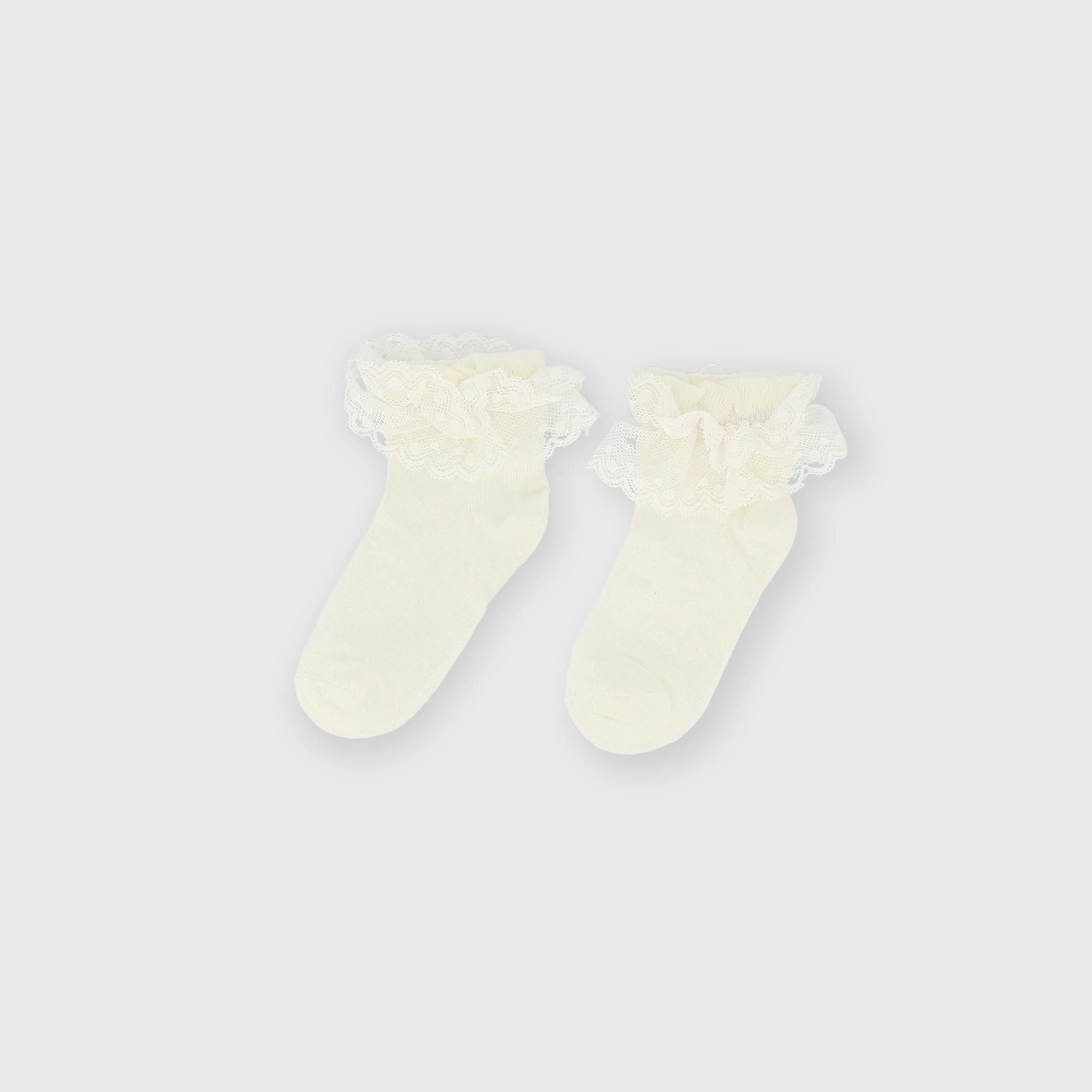 Chaussettes en coton pour fillette blanc