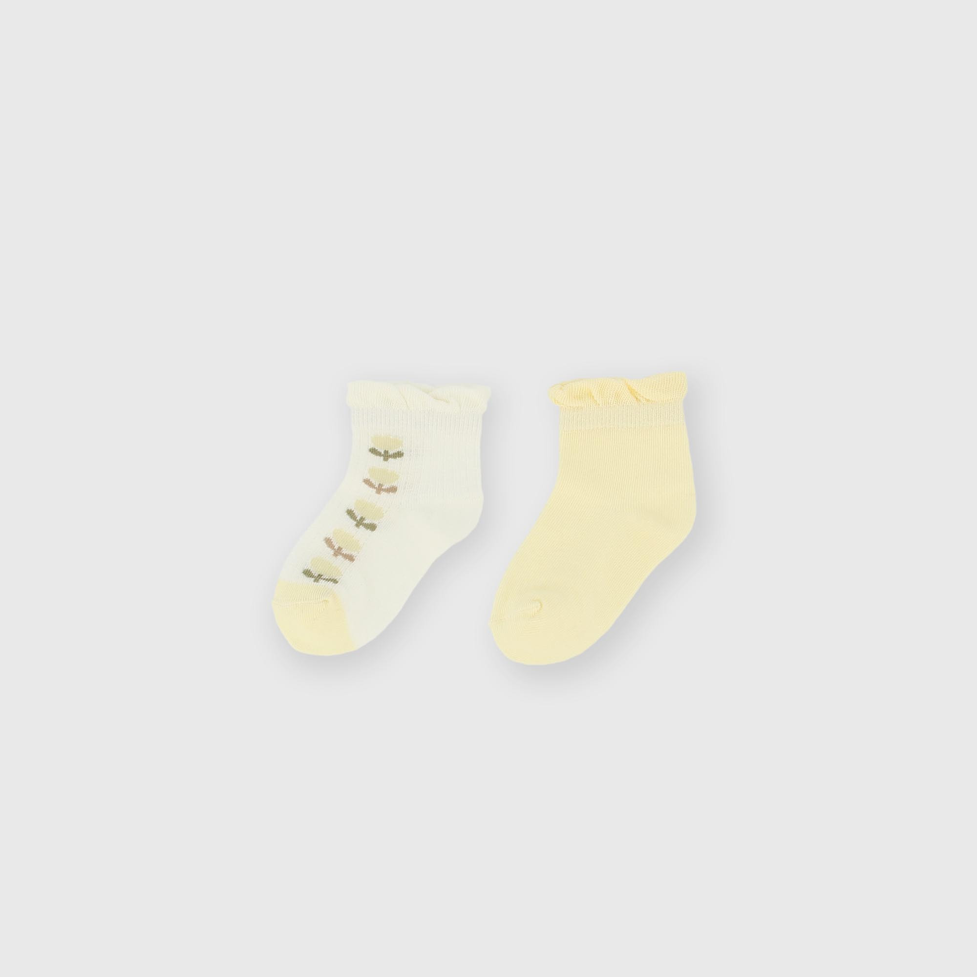Chaussettes en coton pour fillette jaune