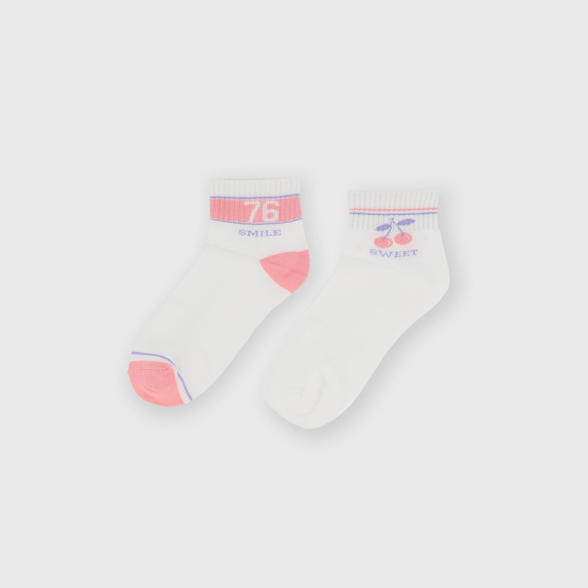 Chaussettes en coton pour fillette blanc