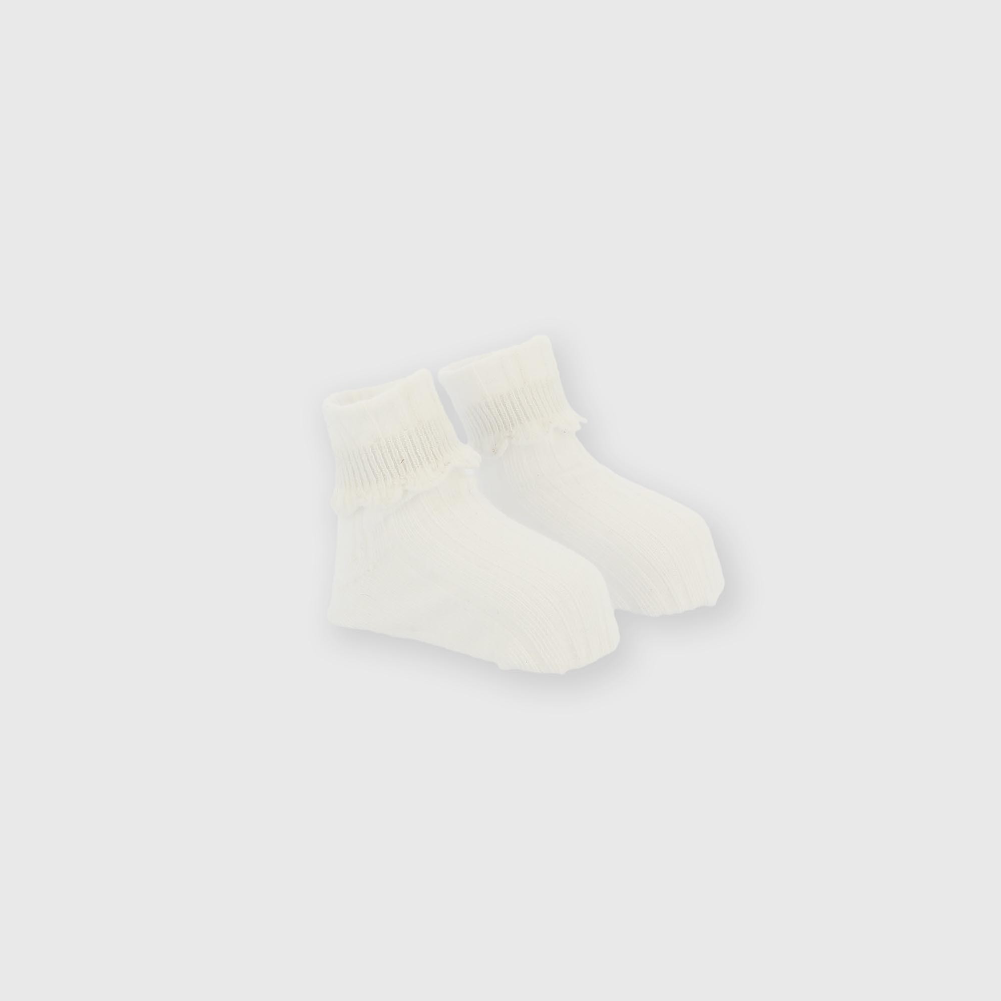 Chaussettes en coton pour fillette blanc