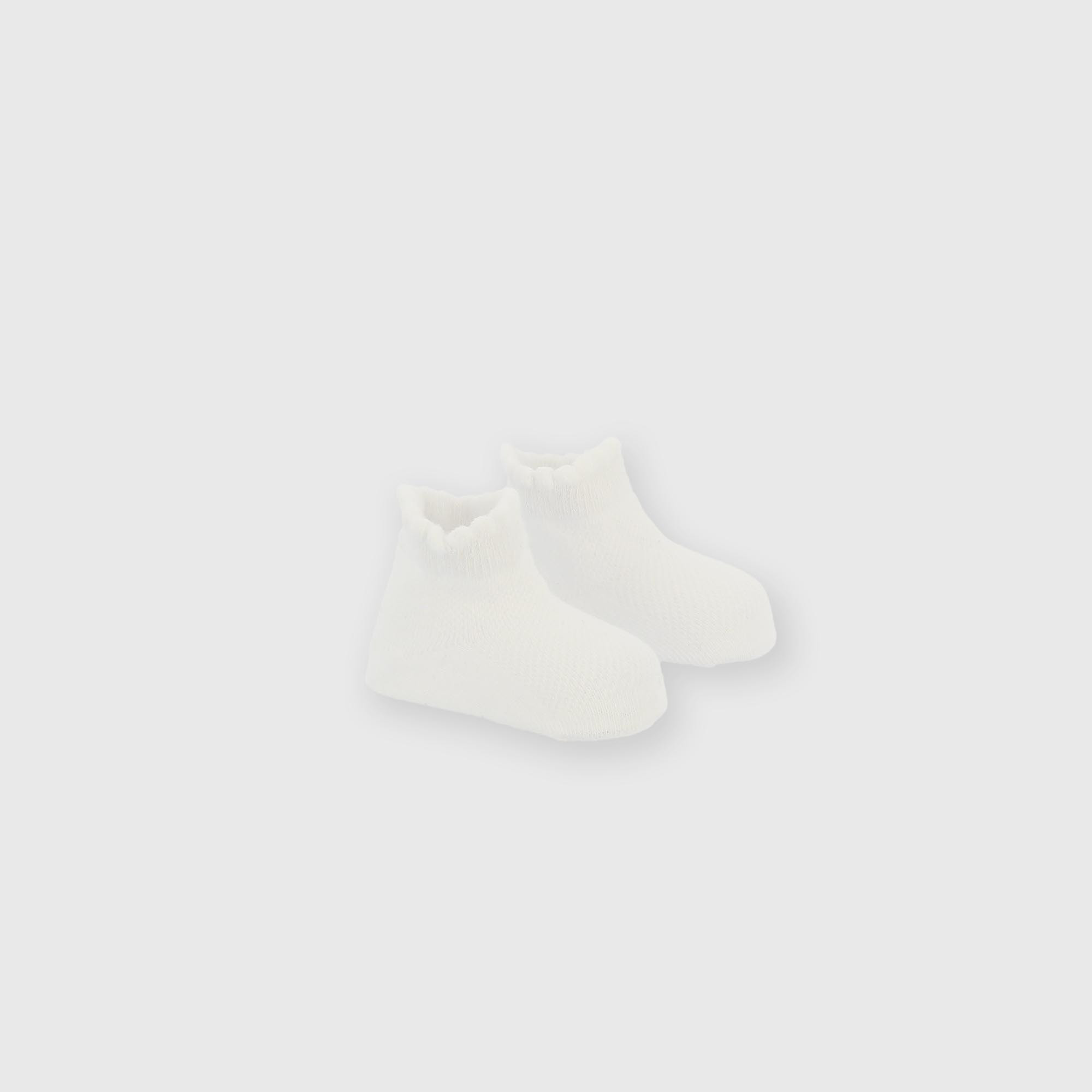 Chaussettes en coton pour fillette blanc