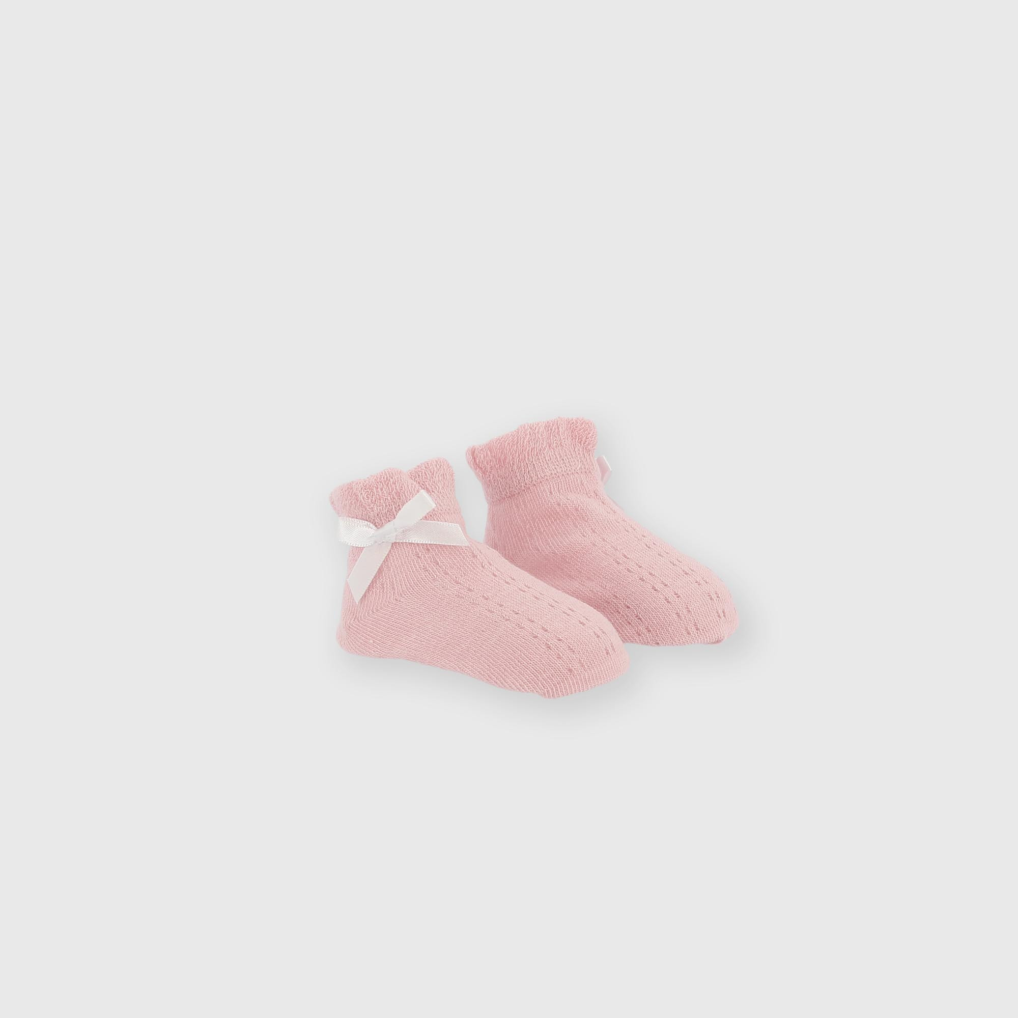 Chaussettes en coton pour fillette rose