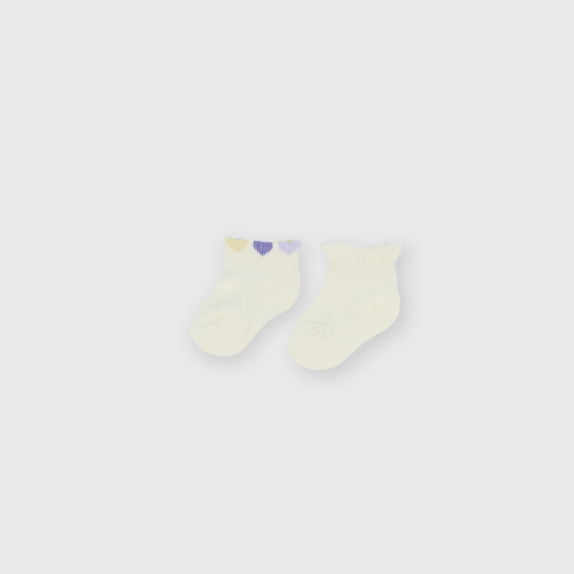 Chaussettes en coton pour fillette blanc