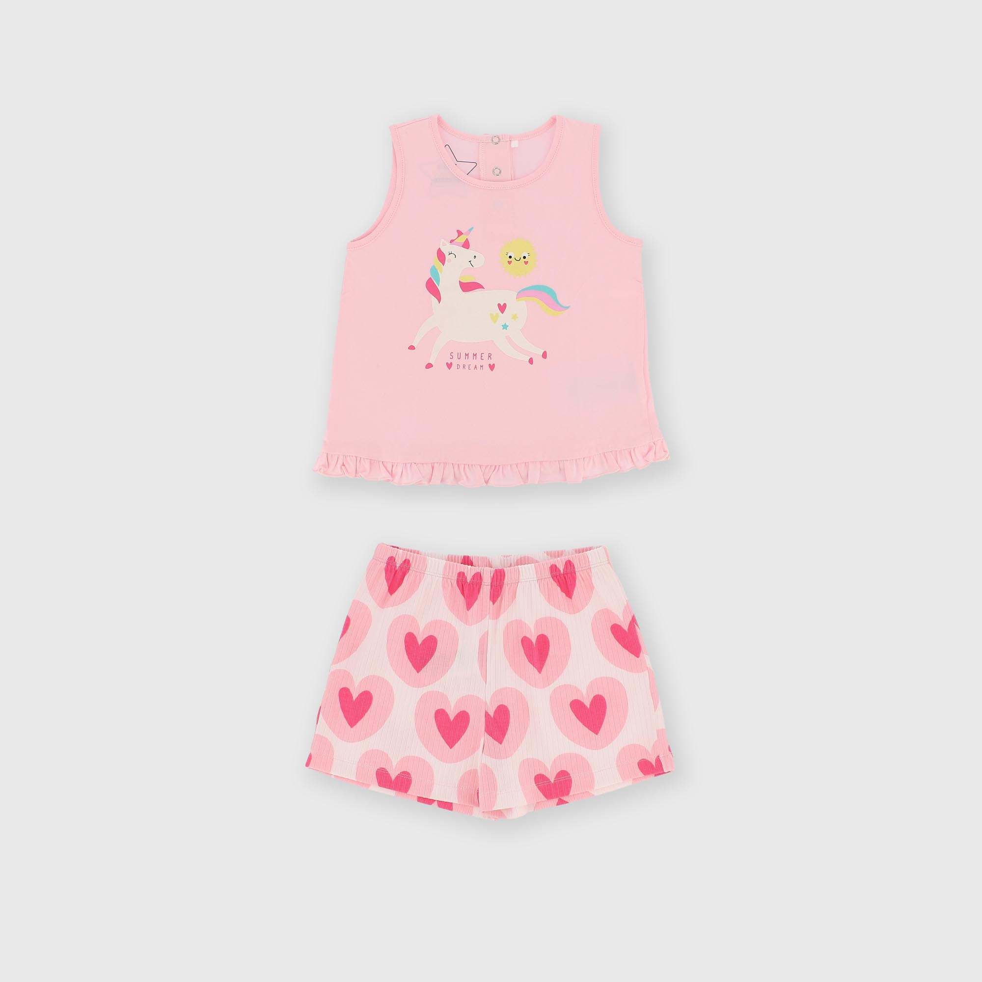 Пижама из джерси для девочки розовая