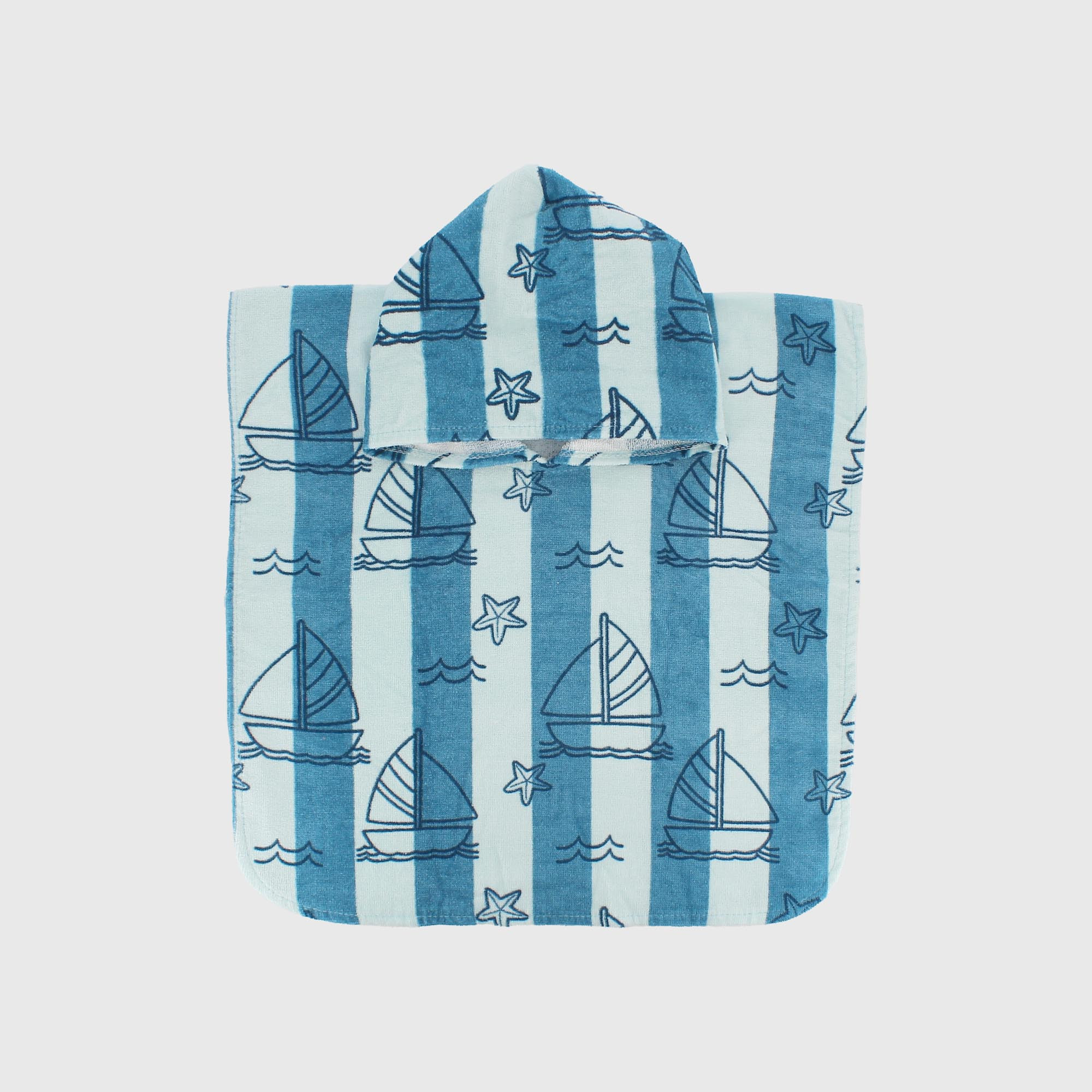 Cotton bathrobe for boy blue