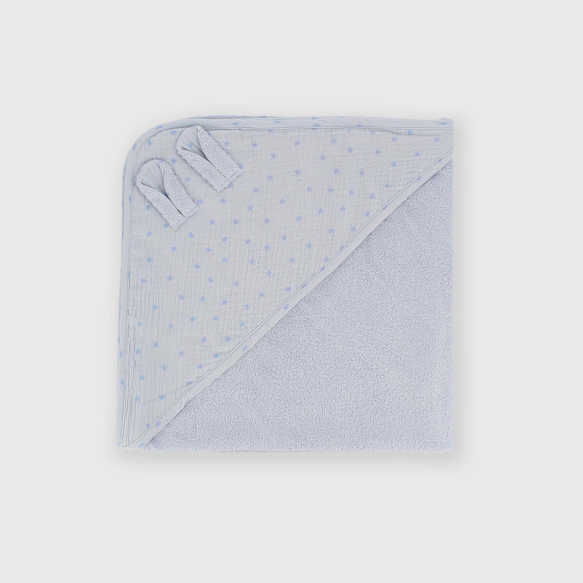 Cotton bathrobe for boy sky blue