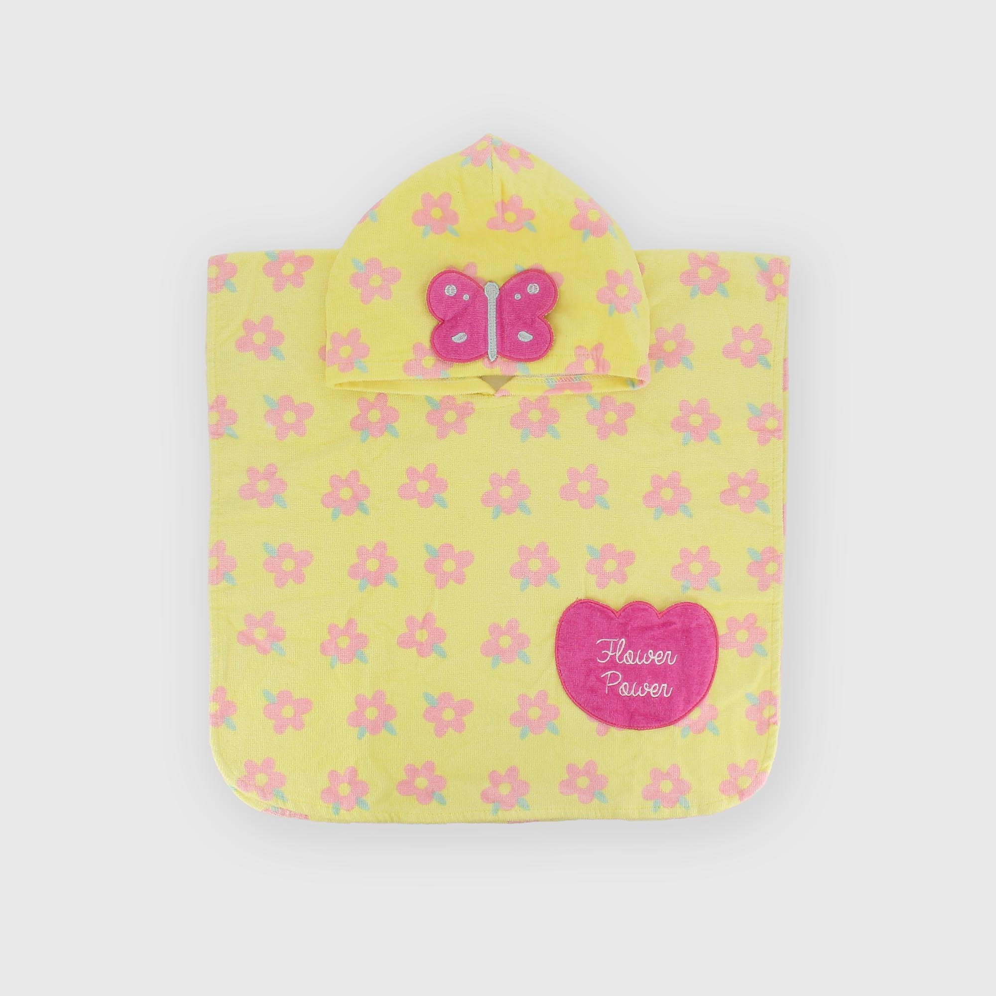 Peignoir en coton pour fillette jaune